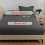 1PC waterproof soft skin frosting solid color bed cap dust cover Mattress cover sheet (pillow case and pillow core not included) - Image 2