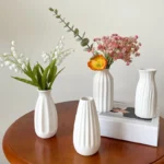 Nordic Ceramic Vase White Mini Flower Pot Modern Plants Bottle Decorative Floral Arrangement Display Vases Home Table Decoration - Image 2