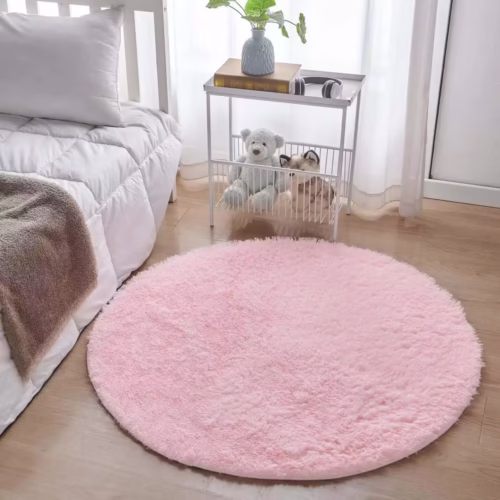 Cozy Round Plush Rug for Living Room & Kids' Play Areas