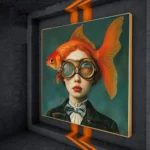 Modern Art Surrealism Abstract Aesthetic Flowers Sunglasses Girl Canvas Painting Fantasy Mysterious Figure Posters Home Decor - Image 5