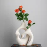 OasinBoho Ceramic Vases Set Hollow Nordic Modern Home Living Room Decoration Objects Minimalist Bookshelf Decor Centerpiece