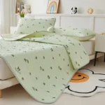 New Printed Natural Latex Filling Summer Mat for Bed Cooling Feeling Silk Thicken Bed Pad and Pillowcase Ice Silk Bed Sheet Set - Image 4