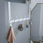 1pc Wall Mounted Coat Rack, Over The Door Hooks, 6 Hooks Door Hanger, for Hanging Clothes Hat Towel，Wall hanging，Wall-mounted - Image 4