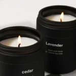 7x 9cm Black Cup Wax Handmade Smokeless Soy Wax Frosted Glass Cup Aromatherapy Candle Sandalwood Lavender Cedar Fragrance Gift - Image 4