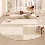 VIKAMA circular wabi-sabi style light luxury velvet living room, bedroom, study sofa, coffee table, carpet home decoration - Image 4