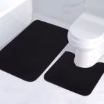 2PC striped bathroom bibulous non-slip sponge carpet two-piece set, can wash home decoration - Image 3