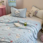 High-quality Cartoon Summer Cooling Blanket for Bed Double Side Ice Silk Air Conditioning Comforter Soft Cool Feeling Silk Duvet