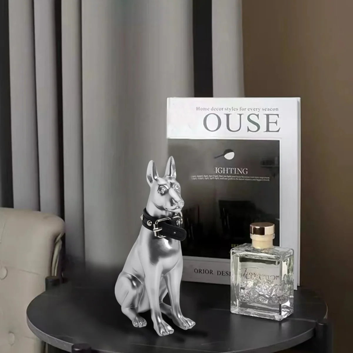 Home Luxury Creative Decoration Modern Nordic Floor Ornaments Electroplating Dog Art Animal Statue Room Living Room Sofa Home - Image 3