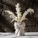 OasinNordic Bow Ceramic Vase Retro Minimalist Centerpiece Wall Shelf Decoration Accessories Coffee Table Decor Home Living