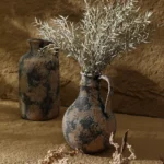 OasinEarthenware Vase for Dried Flower Pampas Grass Nordic Wabi Sabi Retro Home Aesthetics Bookshelf Wall Shelf Decoration - Image 3