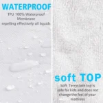 Waterproof Bedsheet Cotton Terry Flat Sheet Style Mattress Cover Anti Mites & Washable Sheet Protector - Image 2