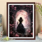 Gothic Retro Pink Flower Castle Posters Prints Butterfly Animal and Plant Landscape Canvas Painting Living Room Home Decoration - Image 3