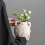 OasinCeramic Mini Bud Vase Stone Like Small Flower Pot Home Room Interior Decoration Book Shelf Desktop Mantel Decor Gifts - Image 4