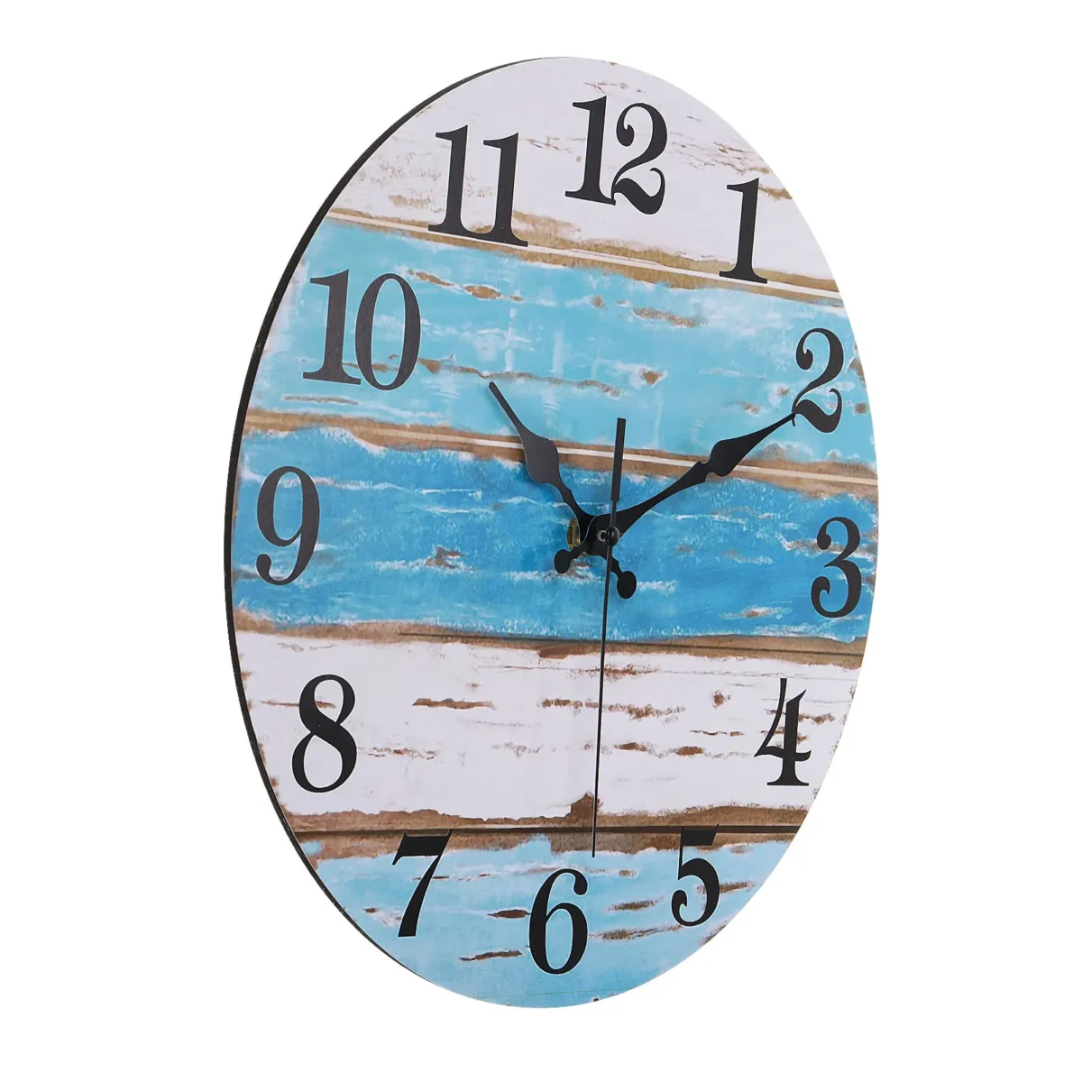 12 Inch Wall Clock Quartz Silent Non-Ticking Round Wooden Wall Clocks Retro Decorative For Bathroom Home Living Room Bedroom - Image 1