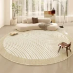 Minimalist Line Living Room Decoration Carpet Japanese-style Round Rugs for Bedroom Fluffy Soft Thicken Rug Home Study Plush Mat - Image 4