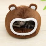 Funny Cat Bed Warm Pet House Soft Long Plush Kitten Lounger Cushion Small Dogs Tent Cave Beds For Cozy Cat House Mat Supplies - Image 3