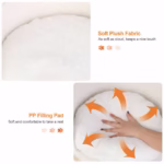 Luxury Soft Cat Bed Warm Plush Fabric Pet Nesting Chair Bed Washable Couch Wood Legs with Cushion Pad for Small Pets - Image 3