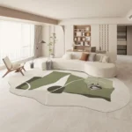 Large Area Green Rugs for Bedroom Nordic Living Room Decoration Shaped Carpet Irregular Plush Lounge Rug Home Thick Washable Mat - Image 3