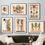 Ancient Egyptian Nordic Poster God Thoth Atum Seshat Pharaoh Tomb Wall Art Print Canvas Painting Decor Pictures For Living Room - Image 4