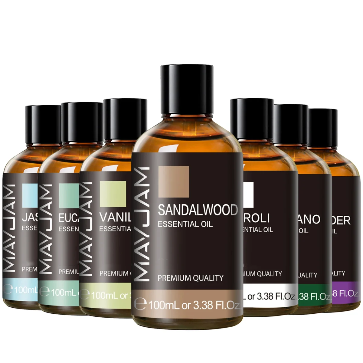 MAYJAM 1PCS 100ML Essential Oil with Dropper Sandalwood Lavender Eucalyptus Vanilla Aroma Oil For Humidifier Scent Candle Burner - Image 1
