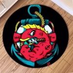 Muscle Fish Pattern Round Carpet Children Bedroom Decor Area Rugs Living Room Decoration Home Sofa Hallway Circular Floor Mat - Image 2