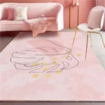 Chic Pink Nordic Area Rug - Luxury Non-Slip Carpet for Girls' Rooms - Image 3