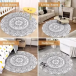 MINISO DISNEY Cartoon Marie Cat Printed Round Carpet Bedroom Rug Floor Mat Living Room Non-Slip Kitchen Door Mat Decorative - Image 6