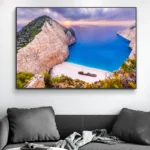Zakynthos Island Greece Landscape Canvas Painting Navagio Beach Seascape Ocean Posters and Prints Wall Art Wall Decor Cuadros - Image 3