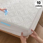 Waterproof Quilted Mattress Cover - Cotton Top, Antibacterial Fiber Fill, TPU Waterproof Layer - A-Class Health Standard