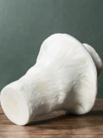 Retro White Cerc Flower Vase Handmade High-End Wabi-Sabi Sle for Hotels And Home Decor Living Room Bedroom Study - Image 2