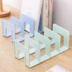 4 Grid Bookends Stand Bookshelf Desktop Decor Storage Rack Bookend Book Holder School Stationery Office Desktop File Organizer - Image 2