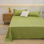 One solid color simple sheet Machine washable single double bed linen Student dormitory sheet (pillowcase not included) - Image 3
