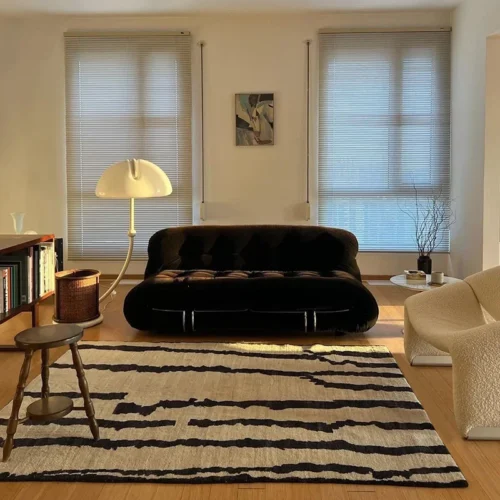 French Style Carpets for Living Room Fluffy Soft Bedroom Decor Vintage Carpet Home Cloakroom Plush Floor Mat Non-slip Lounge Rug