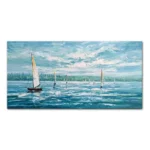 Mintura,Large Artwork,Handpainted Sailboats Landscape Oil Paintings on Canvas,Modern Home Decor,Wall Art Picture,Room Decoration - Image 5