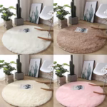Chemical-Free Round Plush Rug: Easy Wash Nordic Style! - Image 5
