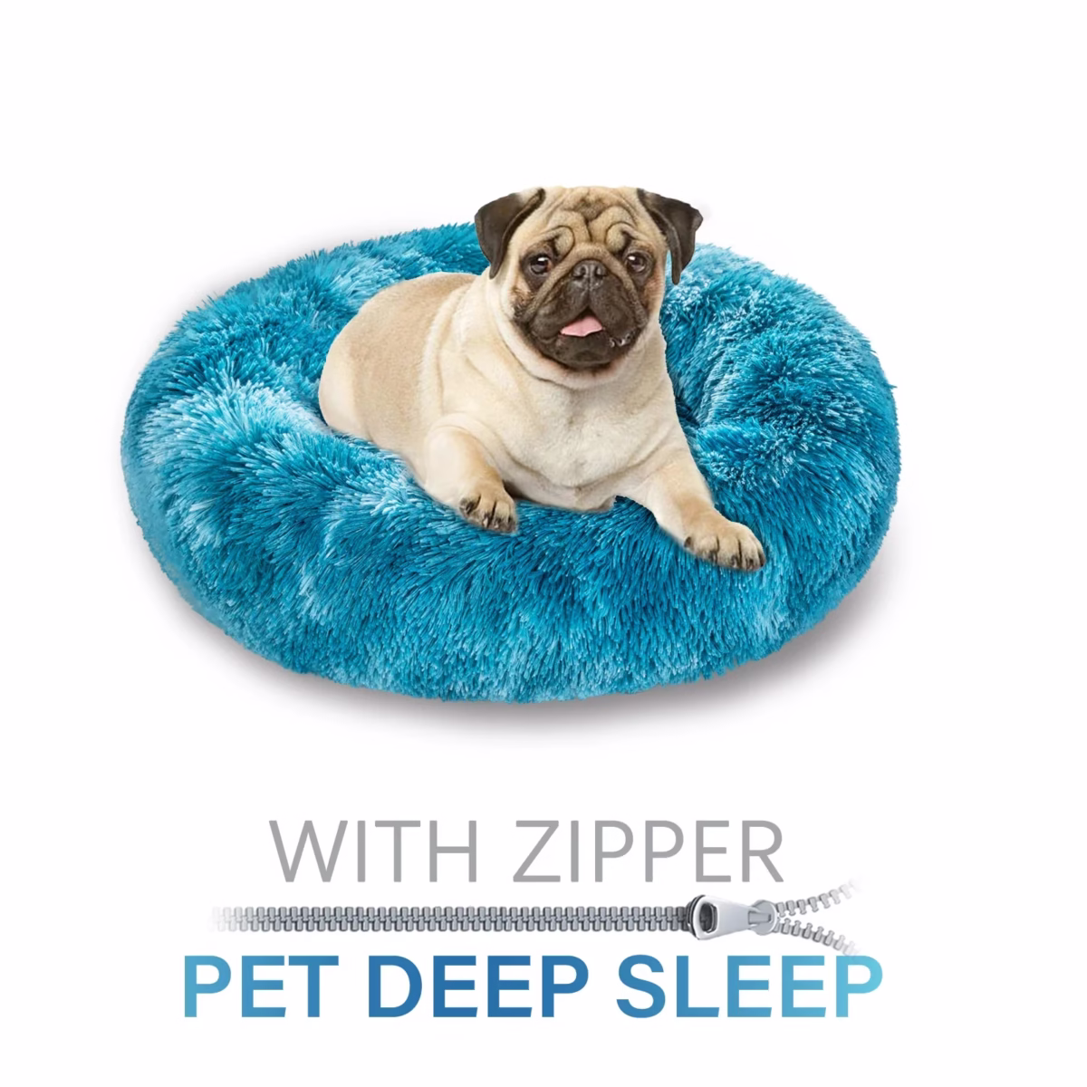 Super Pet King Dog Bed Zip Sofa Removable Dog Sleeping Bed Washable Donut Calming Long Plush Dog Beds XXL Detachable Dog House - Image 2