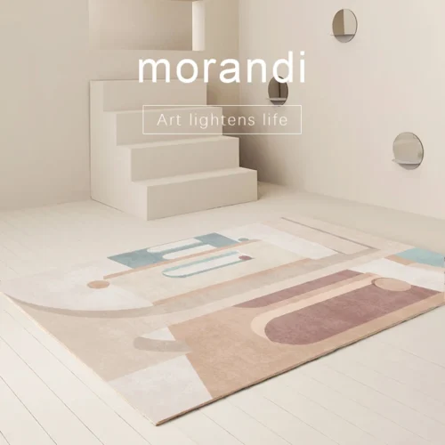 Nordic Style Rugs for Bedroom Morandi Living Room Decoration Carpet Large Area Geometry Lounge Rug Home Cloakroom Non-slip Mat