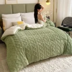 Winter Quilt Blanket Double Sided Velvet Lamb Cashmere Double Bed Quilts King Queen Full Size Bed Duvet Thicken Comforter Core - Image 3