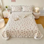 Bonenjoy Bed Cover Quilted Bedsheet Singe/Double Bedspread Floral Style Mattress Protector Soft Sheets cubrecama (No Pillowcase) - Image 4