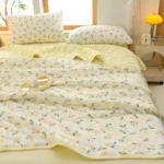 New Floral Print Spring Summer Quilt Soft Comfortable Quilted Quilts Single Double Blanket for Bed Comforter Knitted Thin Duvet - Image 2