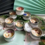 Golden Tin Box Aromatherapy Candles Crystal Salt Stonedried Flower Scented Soy Wax Smokeless Candle Home Decoration