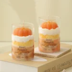 Scented Candle Cup Pumpkin Aroma Gift Jar 120g Orange Home Decoration Candle - Image 3