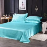 Satin Bedsheet Mattress Cover Faux Silk Flat Sheet Pillowcase Sets Bedspread Bedding Full Queen King Size for Bedroom Home Decor - Image 5