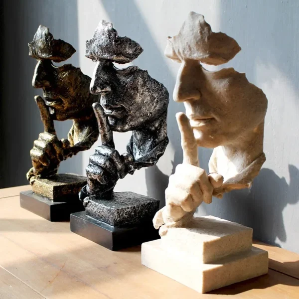 Statue Abstract Resin Desktop Ornaments Sculpture Miniature Figurines Face Character Nordic Art Crafts Office Home
