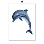 Whale Dolphin Crab Fish Octopus Seahorse Coral Ocean Posters And Prints Canvas Painting Wall Art Pictures Kids Room Home Decor - Image 4