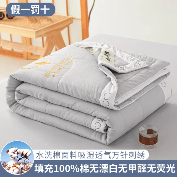 New 100% Cotton Filling Spring Summer Quilt Soft Skin-friendly Quilted Comforter Fashion Single Double Bed Blanket Grade A Duvet