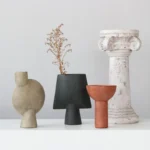 Wabi-sabi Style Pure Handmade Pottery Abstract Geometric Flower Utensils Modern Minimalist Art Vase Ornaments B&B Model Room - Image 2