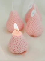 Cute Fruit Shaped Scented Candles - honey peach, Apple & Strawberry Fragrance, Natural Soy Wax for Home Decor, Gift, Relaxation​ - Image 2