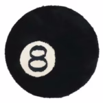 Plush Black 8 Ball Rug Creative Soft Anti-slip 8 Ball Carpet Round Skin Friendly 8 Ball Mat Hoom Decor - Image 5