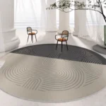 Black White Line Cloakroom Rug Modern Nordic Bedroom Decor Carpet Minimalist Round Carpets for Living Room Soft Fluffy Plush Mat - Image 4